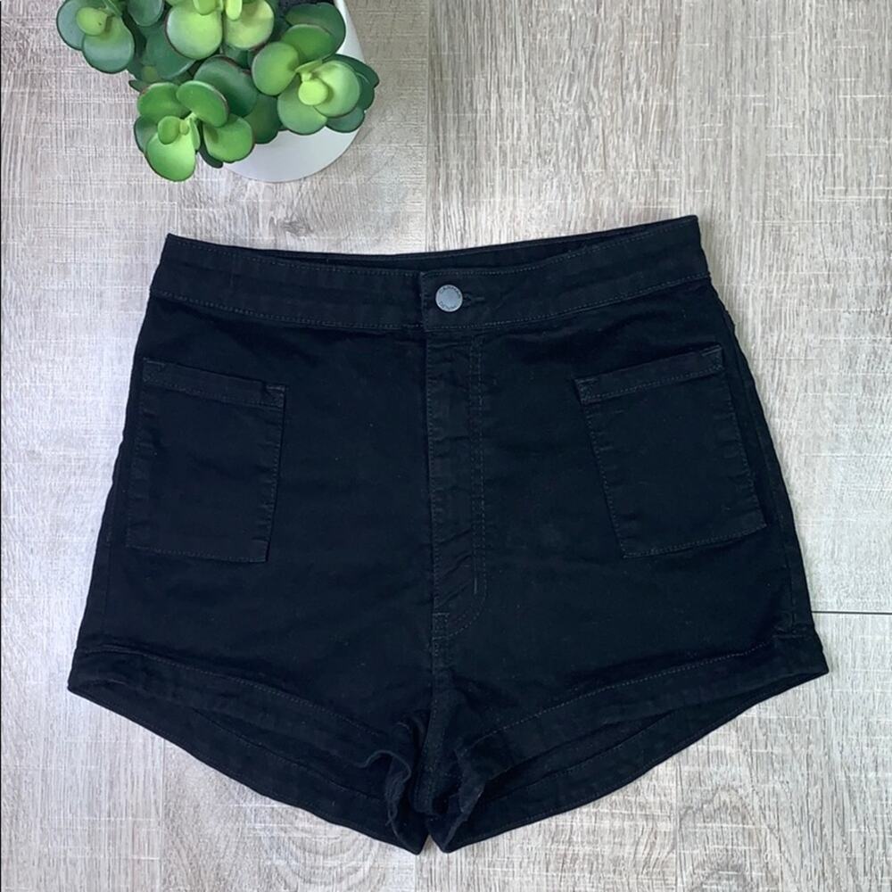CARMAR LOS ANGELES Women's Black High Waist Denim Jean Shorts